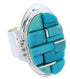 Sterling Silver Turquoise Inlay Ring Size 5 FX93609